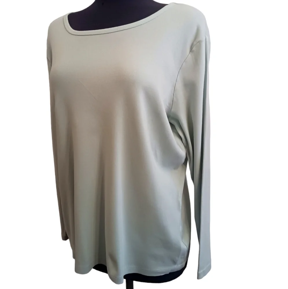 St. John's Bay Light Blue Long Sleeve Tee Size 1X - Picture 3 of 3